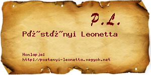 Pöstényi Leonetta névjegykártya
